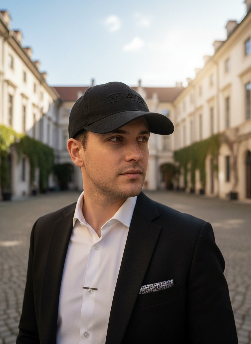 Kapa s šiltom - črna